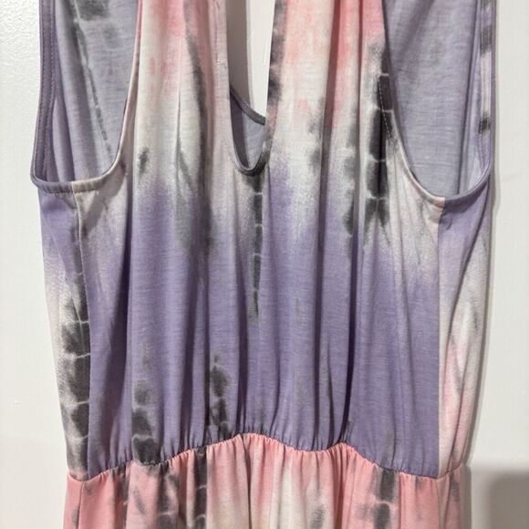 Venus Tie-Dye Maxi Dress Small Pink Orange Purple Tassel Boho Beachy Vibes - Picture 6 of 8